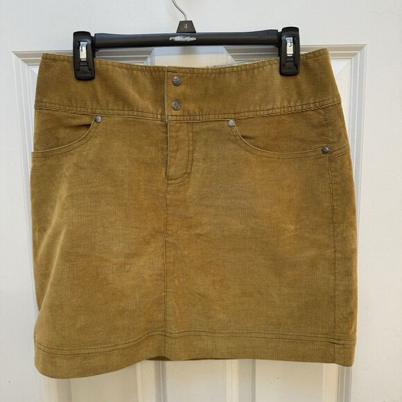 Athleta Corduroy Ridge Mini Skirt Womens Size 6 Brown Khaki Y2k - Picture 1 of 9